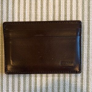 Coach Brown Leather Card Holder EUC